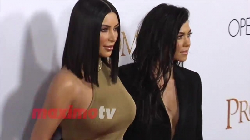 Kim Kardashian And Kourtney Kardashian The Promise Premiere Red Carpet