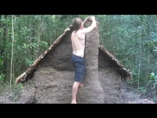 Building a primitive wattle and daub hut from scratch