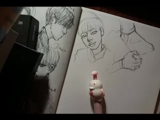 Рисую скетчи бтс фанарты