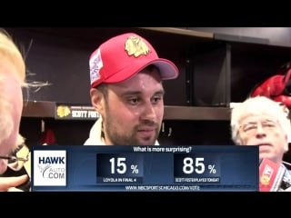 Blackhawks emergency backup goalie scott foster with a hilarious interview march 29 2018 (hd)