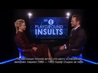 Jennifer lawrence & chris pratt insult each other | contains strong language! [rus sub]