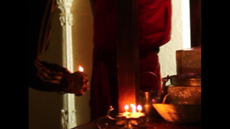 Babaji puja (babaji eyes blinking)