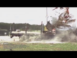 #полигон барьер для принудительной останои грузовиков, краш тест