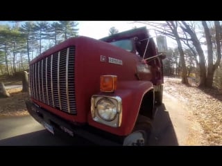 1980 gmc brigadier dump truck 6v92 detroit diesel,going up driveway