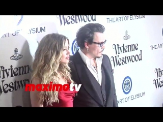 Johnny depp amber heard the art of elysium 2016 heaven gala red carpet