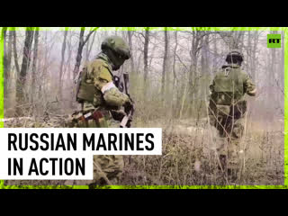 Russian marines filmed during an assault mission amid ongoing hostilities