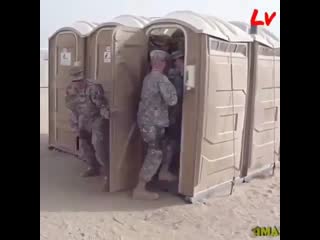 12 soldiers cram into a portapotty