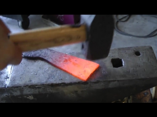 Forging a knife from cable