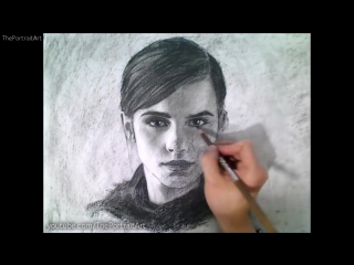 Drawing emma watson portrait art video beauty and the beast