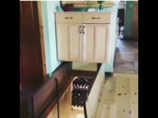 Check out this remote controlled secret door would you want this in your house? what if the cabinet didn’t go up and you got st