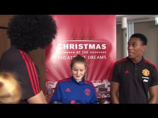 Fellaini and martial surprise foundation girls player mufcxmas