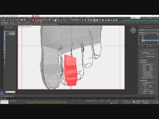 Autodesk 3ds max low poly foot modeling