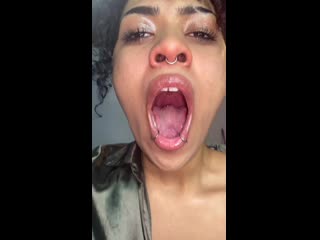 Black girl yawning