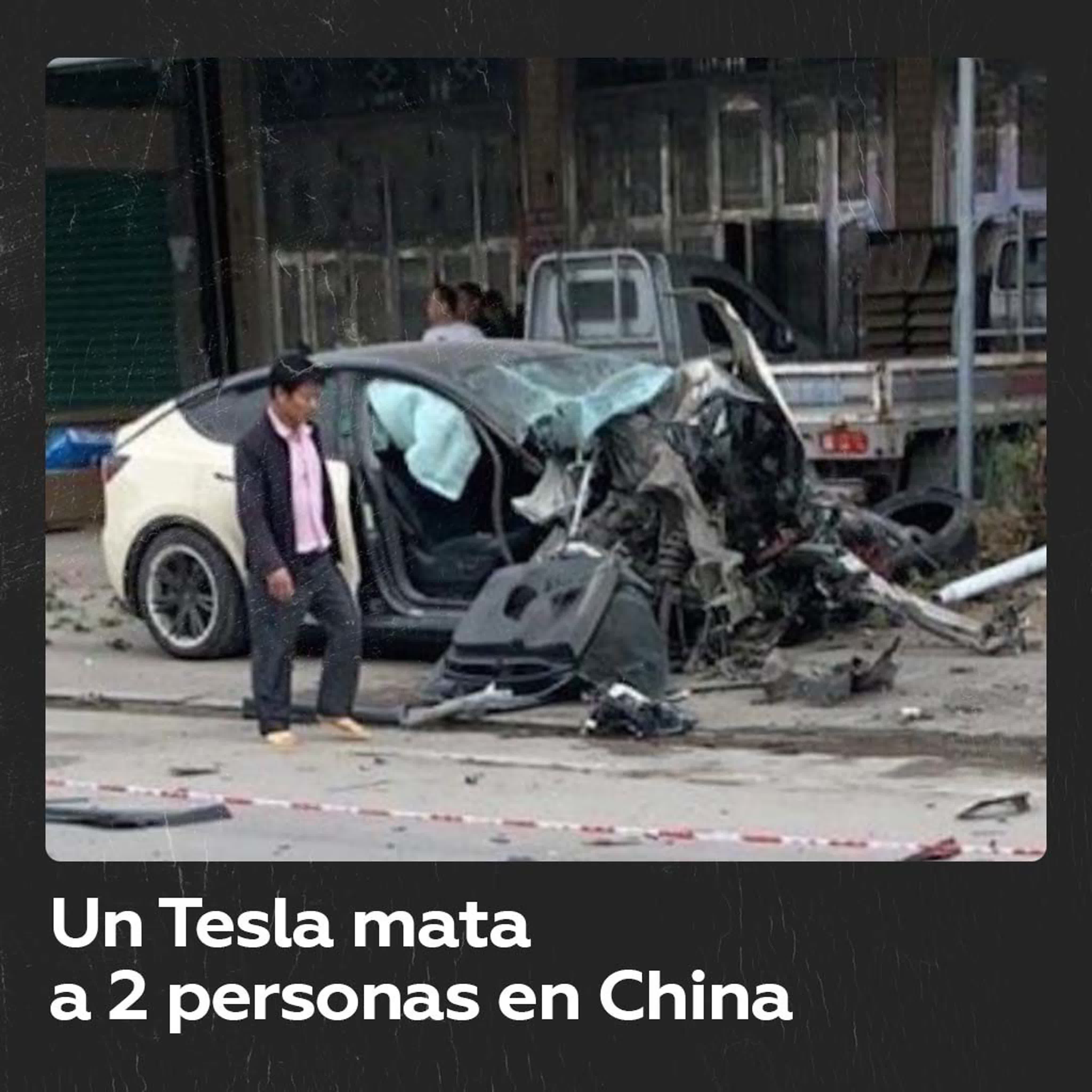 Un tesla acelera fuera de control y deja 2 muertos en china