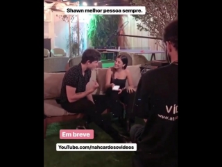 Shawn being interviewed backstage at #villamix in goiânia, brazil