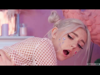Blonde with face stickers