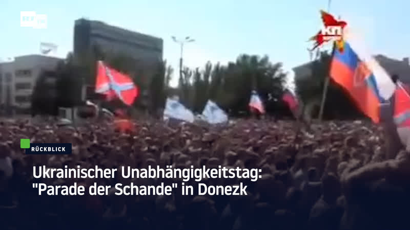 Ukrainischer unabhängigkeitstag "parade der schande" in donezk