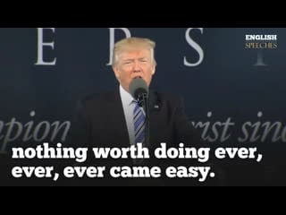 English speech donal trump never, ever give up (english subtitles)