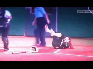 Softball batter busts her face with ball