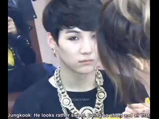 Yoongi exists jungkook he looks sweet how come he is so cute oh wait, he’s so handsome! mp4