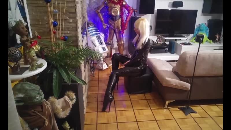 Dana labo black shiny vinyl catsuit