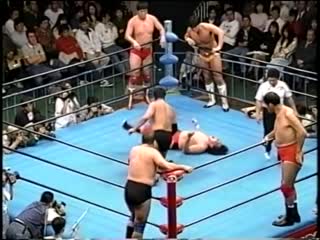 Giant baba/jumbo tsuruta/stan hansen vs akira taue/takao omori/tamon honda