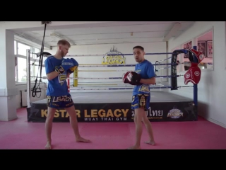 Boxing pad work drills for muay thai k1 kickboxing