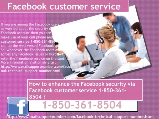 Ring facebook customer service 1 850 361 8504 and clear away all your queries