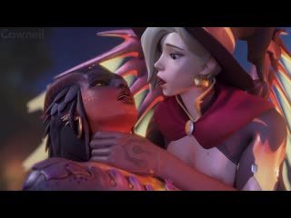 Awf mercy witch kiss halloween overwatch by cawneil