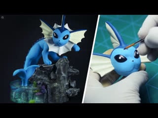 Eeveelutions sculpting vaporeon pokemon clay art epoxy resin