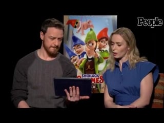 James mcavoy and emily blunt answer cute questions from porn about gnomes