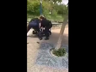 Une racaille insulte de fils de pute et de grosse salope la police municipale en pleine arrestation