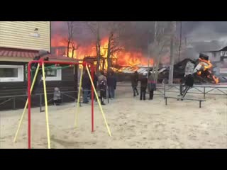 «сразу видно, у кого были спички» пользователей сети поразил невозмутимый мальчик на фоне сильного пожара