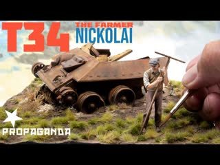 The entire t34 scene to conclusion painting nickolai and full diorama construction ep 2