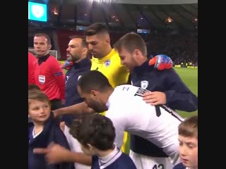 On a chilly night in glasgow, israel players made sure the mascots were warm