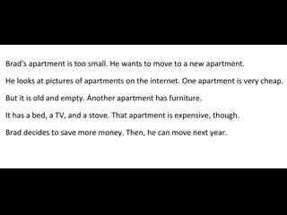 Mini stories | story 11 brad searches for a new apartment | 11 a