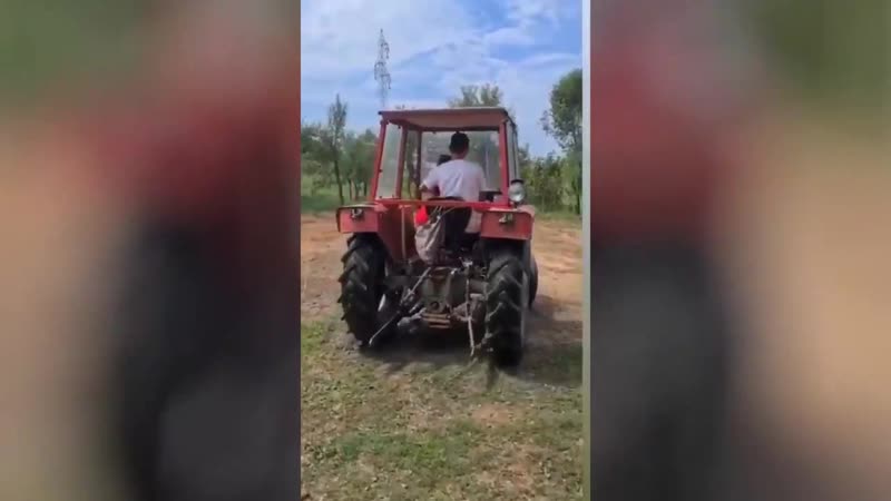 Driving porn video – Nemanja matić in his home village vrelo in serbia, driving a tractor with his son