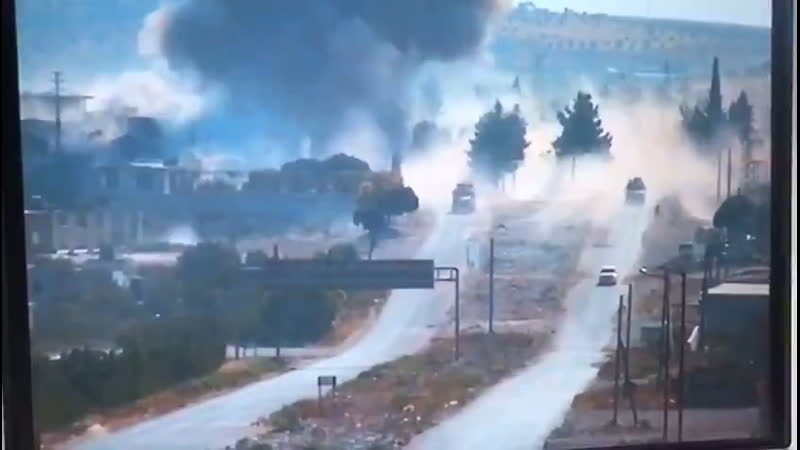 Сирия м4 подрыв сву на пути следования 🇷🇺/🇹🇷 колонны