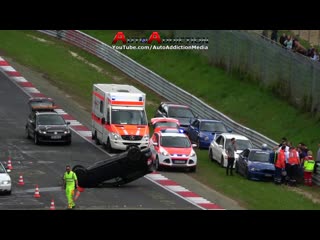 Nordschleife 13 05 2017 highlights crash rollover flames action! touristenfahrten nürburgring