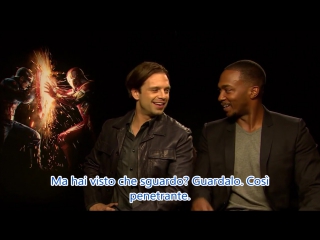 Anthony mackie and sebastian stan asked to say "cut the check!" in their italian accent