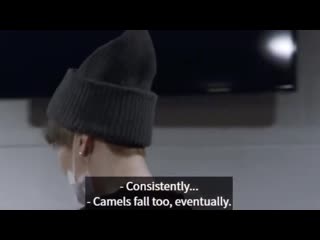 Yoongi and jimin bickering again bc yoongi said he was consistent like a camel’ and jimin