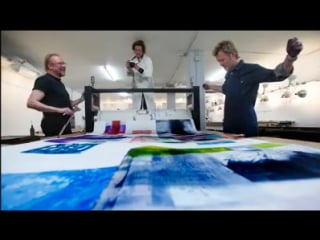 Queen sonja and magne furuholmen working on the exhibition texture, opening this weekend in bergen on the occasion of qspa's 5th