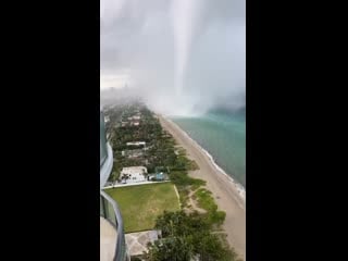 Epic water spout in miami, florida