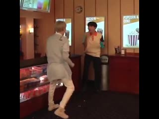 Their reactions when hoseok caught the popcorn yoongi threw in his mouth