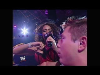 Wwe no mercy 2006 theodore long gave mike mizanin a present for his 26th birthday layla el showed up to give the miz a lap d