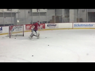 Evgeny kuznetsov trying out for goalie