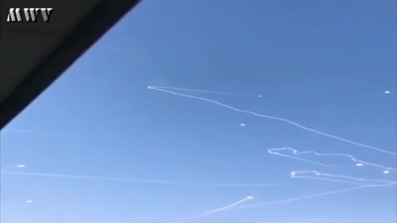 Shooting down rockets iron dome in action in israel