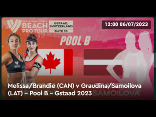 Melissa/brandie (can) v graudina/samoilova (lat) pool b gstaad 2023