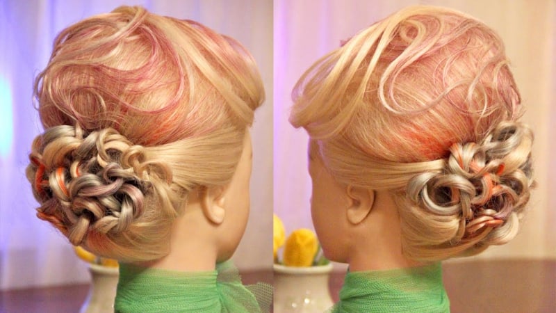 Вечерняя причёска с начёсом