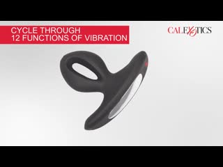 Чёрная анальная пробка с вибрацией silicone wireless dual motor probe